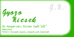 gyozo micsek business card